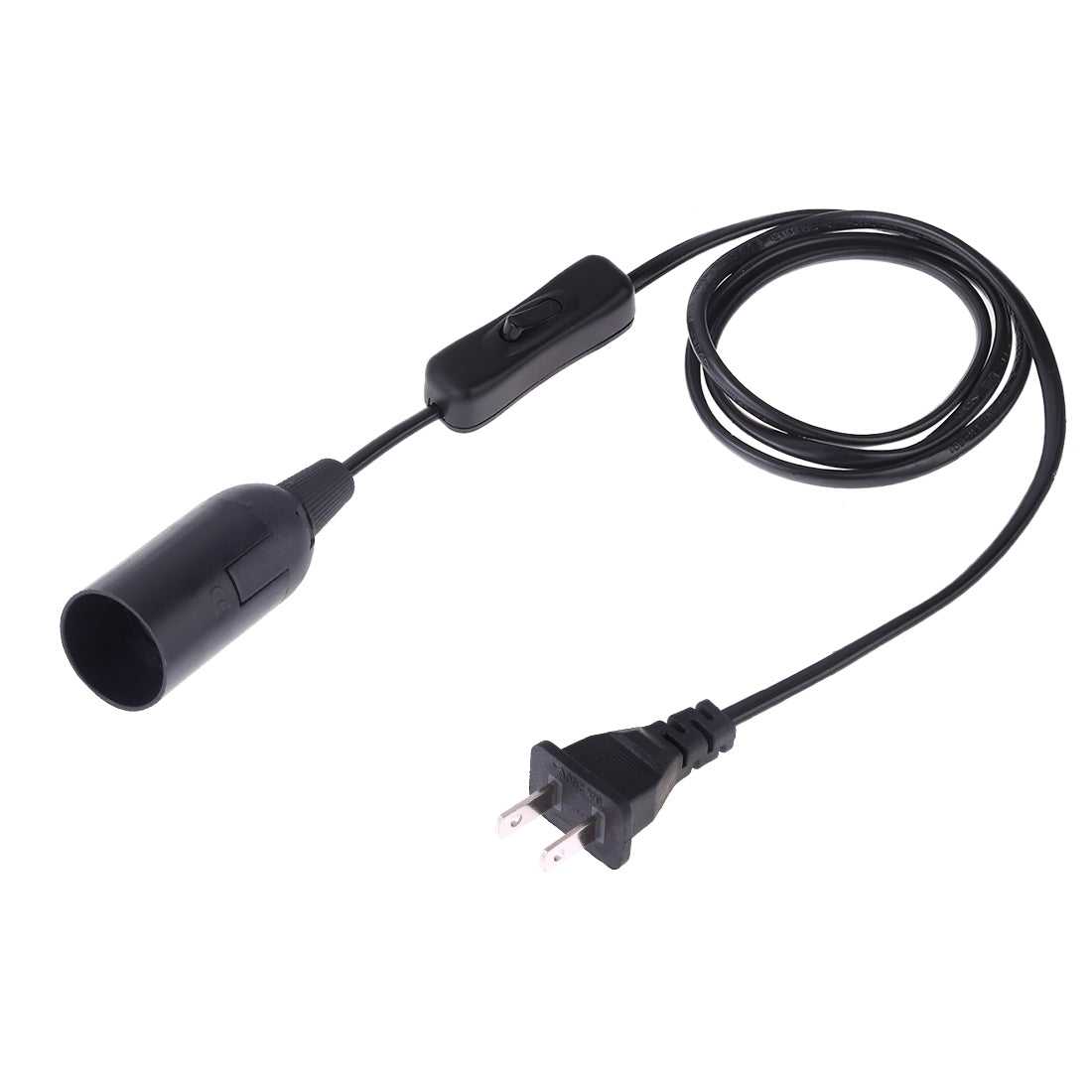 ELECTROPRIME E14 Wire Cap Switch Lamp Holder Chandelier Power Socket with 1.5m Extension Cable, US Plug(Black)