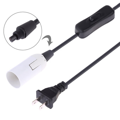 ELECTROPRIME E14 Wire Cap Switch Lamp Holder Chandelier Power Socket with 1.5m Extension Cable, US Plug(White)