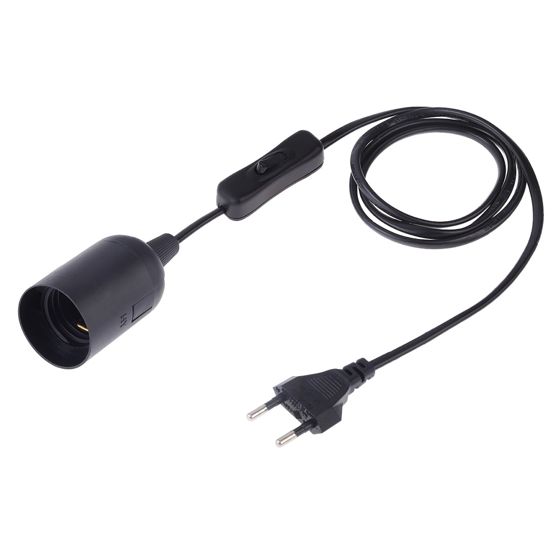 ELECTROPRIME E27 Wire Cap Switch Lamp Holder Chandelier Power Socket with 1.5m Extension Cable, EU Plug(Black)