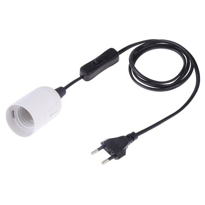 ELECTROPRIME E27 Wire Cap Switch Lamp Holder Chandelier Power Socket with 1.5m Extension Cable, EU Plug(White)