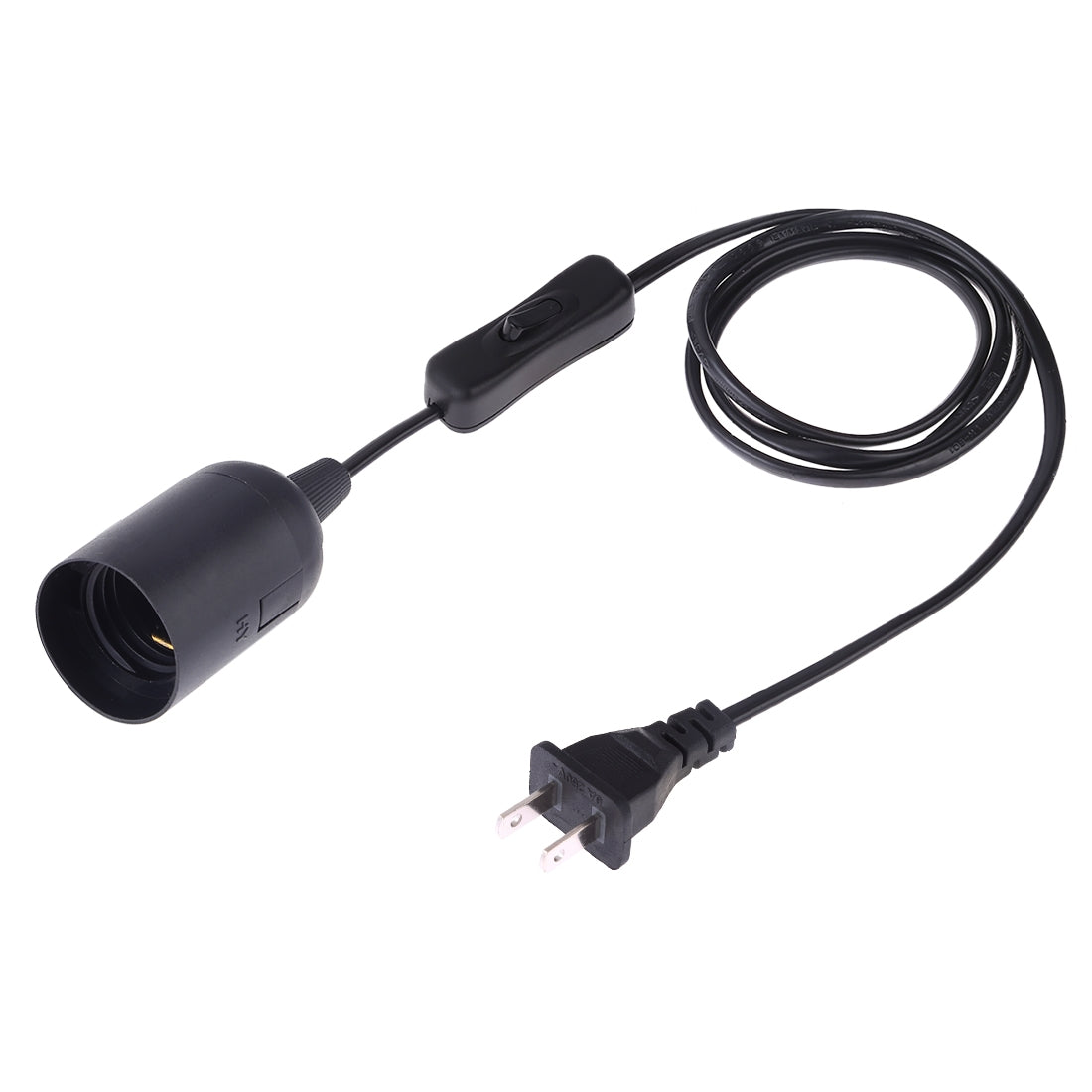 ELECTROPRIME E27 Wire Cap Switch Lamp Holder Chandelier Power Socket with 1.5m Extension Cable, US Plug(Black)