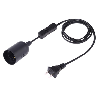ELECTROPRIME E27 Wire Cap Switch Lamp Holder Chandelier Power Socket with 1.5m Extension Cable, US Plug(Black)
