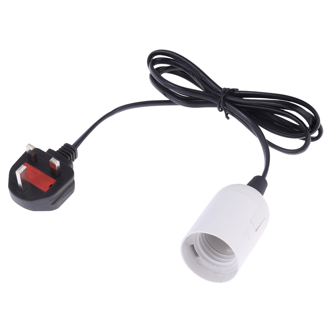 ELECTROPRIME E27 Wire Cap Lamp Holder Chandelier Power Socket with 1.5m Extension Cable, Big UK Plug(White)