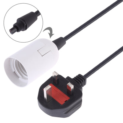 ELECTROPRIME E27 Wire Cap Lamp Holder Chandelier Power Socket with 1.5m Extension Cable, Big UK Plug(White)