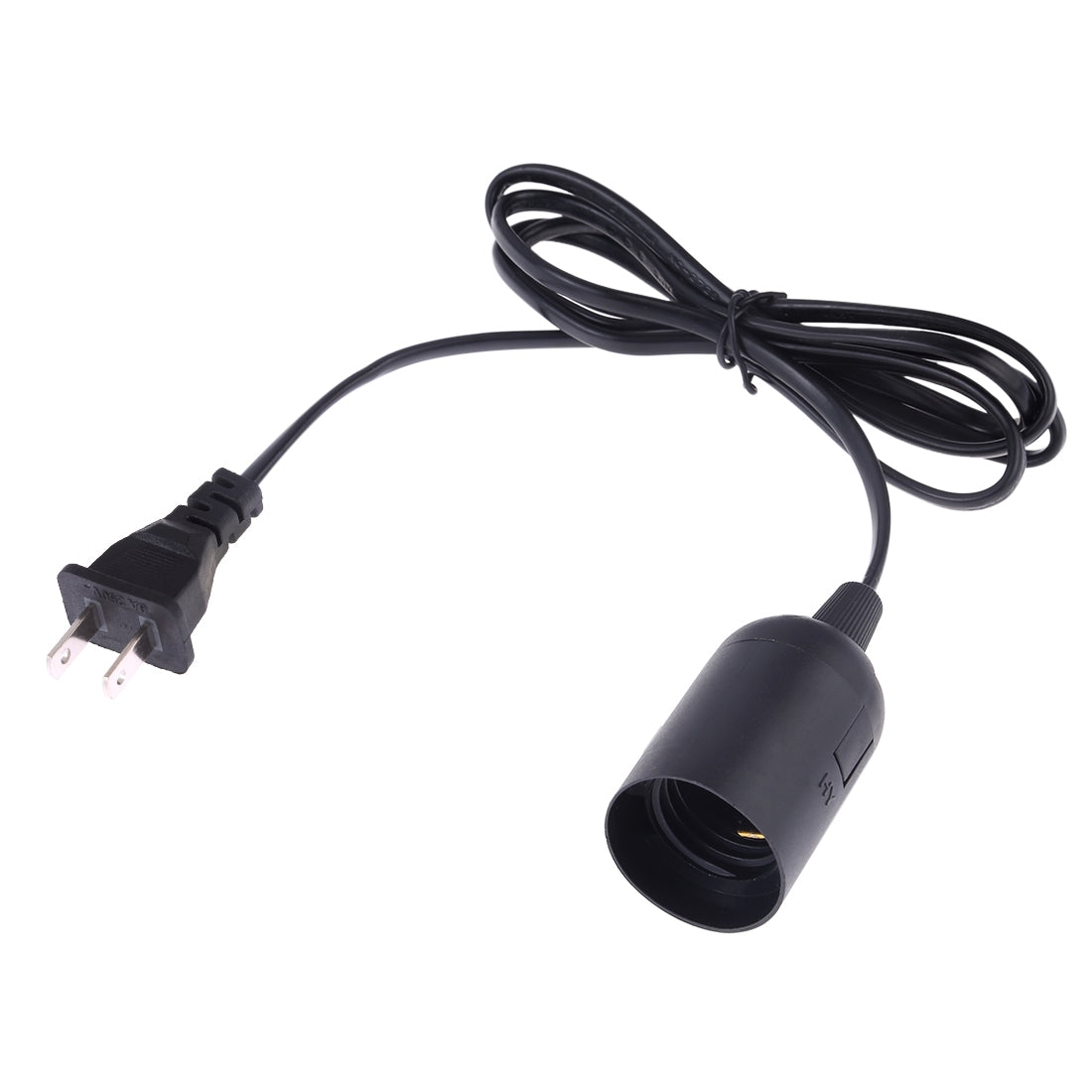 ELECTROPRIME E27 Wire Cap Lamp Holder Chandelier Power Socket with 1.5m Extension Cable, US Plug(Black)
