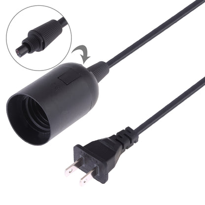 ELECTROPRIME E27 Wire Cap Lamp Holder Chandelier Power Socket with 1.5m Extension Cable, US Plug(Black)