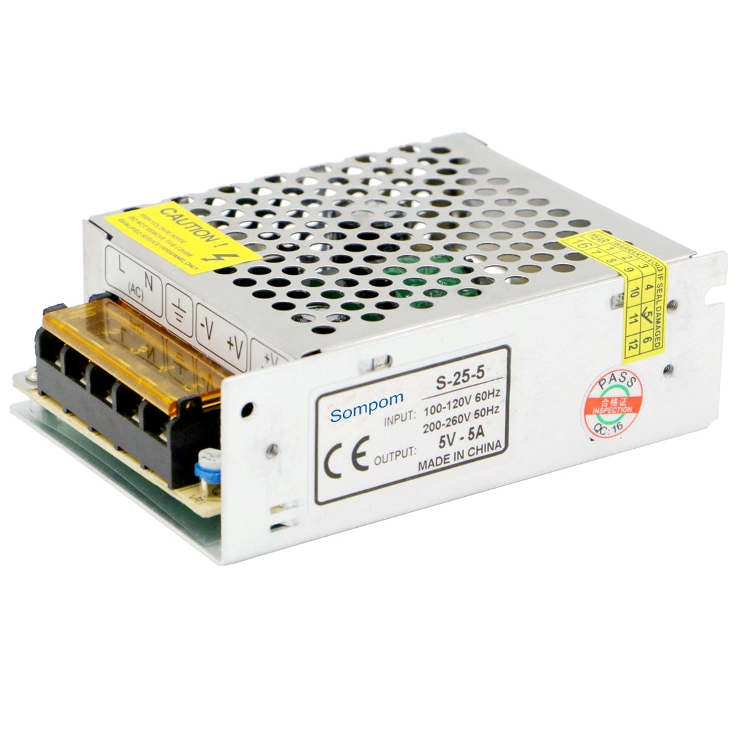 ELECTROPRIME SOMPOM S-25-5 25W 5V 5A Switching Driver LED Light Strip Display Screen Lighting Monitor Power Supply