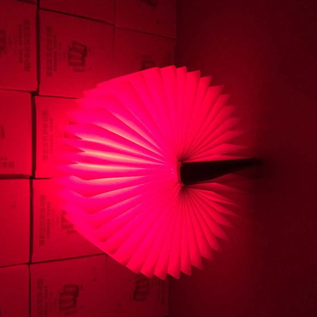 ELECTROPRIME Foldable Pages RGB + Warm White Light Book Shape LED Light , Creative Portable USB Charging Big Size Night Light(Blue)