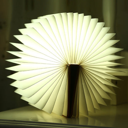 ELECTROPRIME Foldable Pages RGB + Warm White Light Book Shape LED Light , Creative Portable USB Charging Big Size Night Light(Blue)