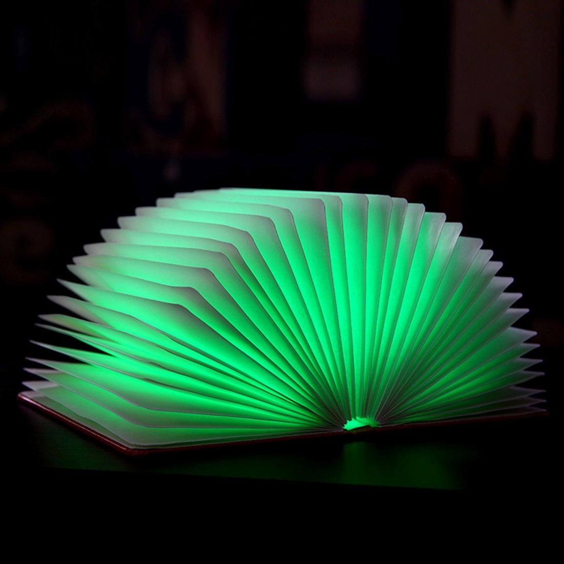 ELECTROPRIME Foldable Pages RGB + Warm White Light Book Shape LED Light , Creative Portable USB Charging Big Size Night Light(Blue)