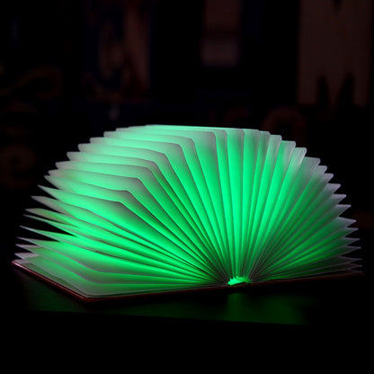 ELECTROPRIME Foldable Pages RGB + Warm White Light Book Shape LED Light , Creative Portable USB Charging Big Size Night Light(Blue)