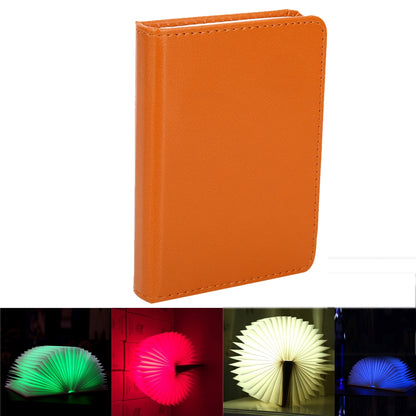 ELECTROPRIME Foldable Pages RGB + Warm White Light Book Shape LED Light , Creative Portable USB Charging Big Size Night Light(Brown)