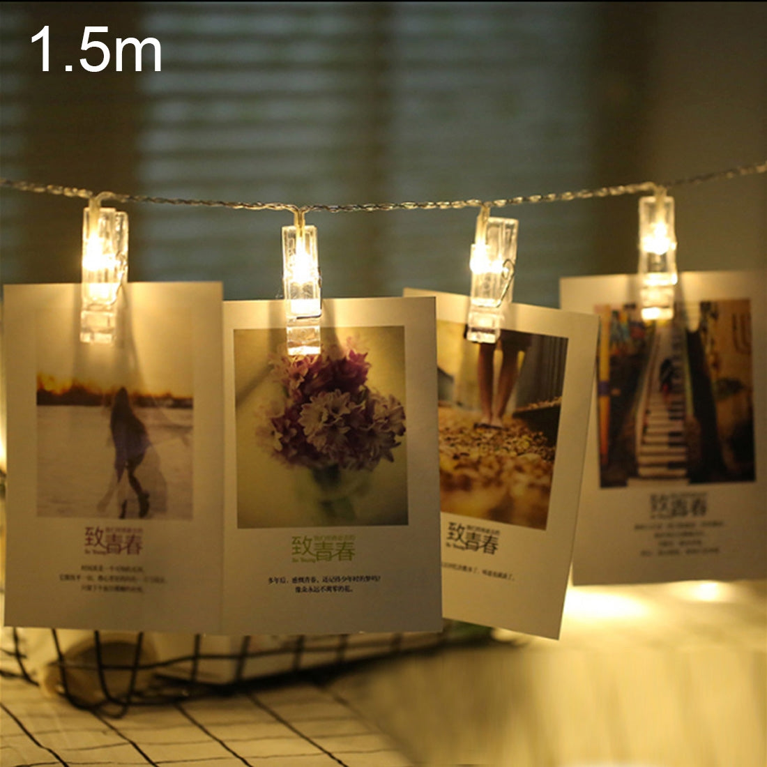 ELECTROPRIME 1.5m Photo Clip LED Fairy String Light, 10 LEDs 2 x AA Batteries Box Chains Lamp Decorative Light for Home Hanging Pictures, DIY Party, Wedding, Christmas Decoration