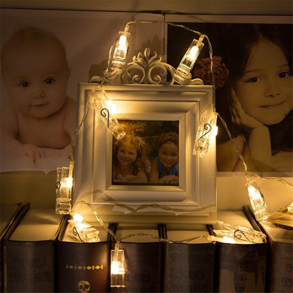 ELECTROPRIME 1.5m Photo Clip LED Fairy String Light, 10 LEDs 2 x AA Batteries Box Chains Lamp Decorative Light for Home Hanging Pictures, DIY Party, Wedding, Christmas Decoration