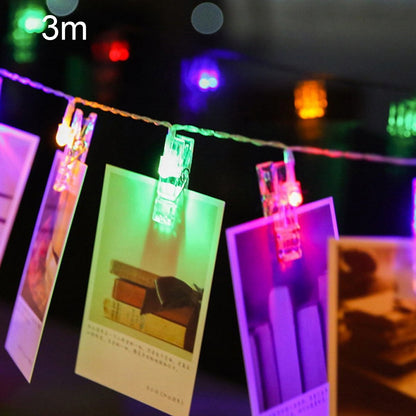 ELECTROPRIME 3m Photo Clip LED Fairy String Light, 30 LEDs 3 x AA Batteries Box Chains Lamp Decorative Light for Home Hanging Pictures, DIY Party, Wedding, Christmas Decoration