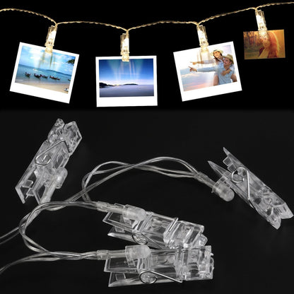 ELECTROPRIME 3m Photo Clip LED Fairy String Light, 30 LEDs 3 x AA Batteries Box Chains Lamp Decorative Light for Home Hanging Pictures, DIY Party, Wedding, Christmas Decoration