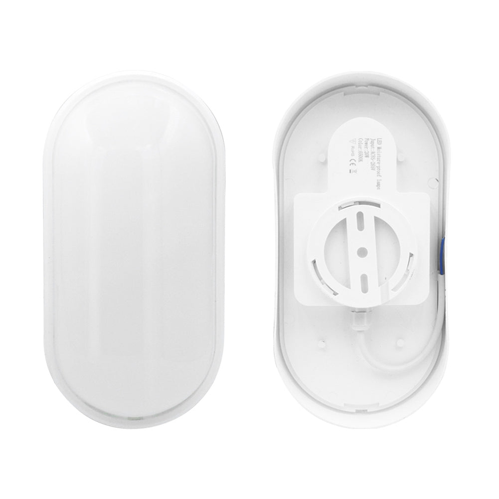 ELECTROPRIME Oval 20W 85-265V 2400LM LED Moisture-proof Lamp LED Wall Light (White)