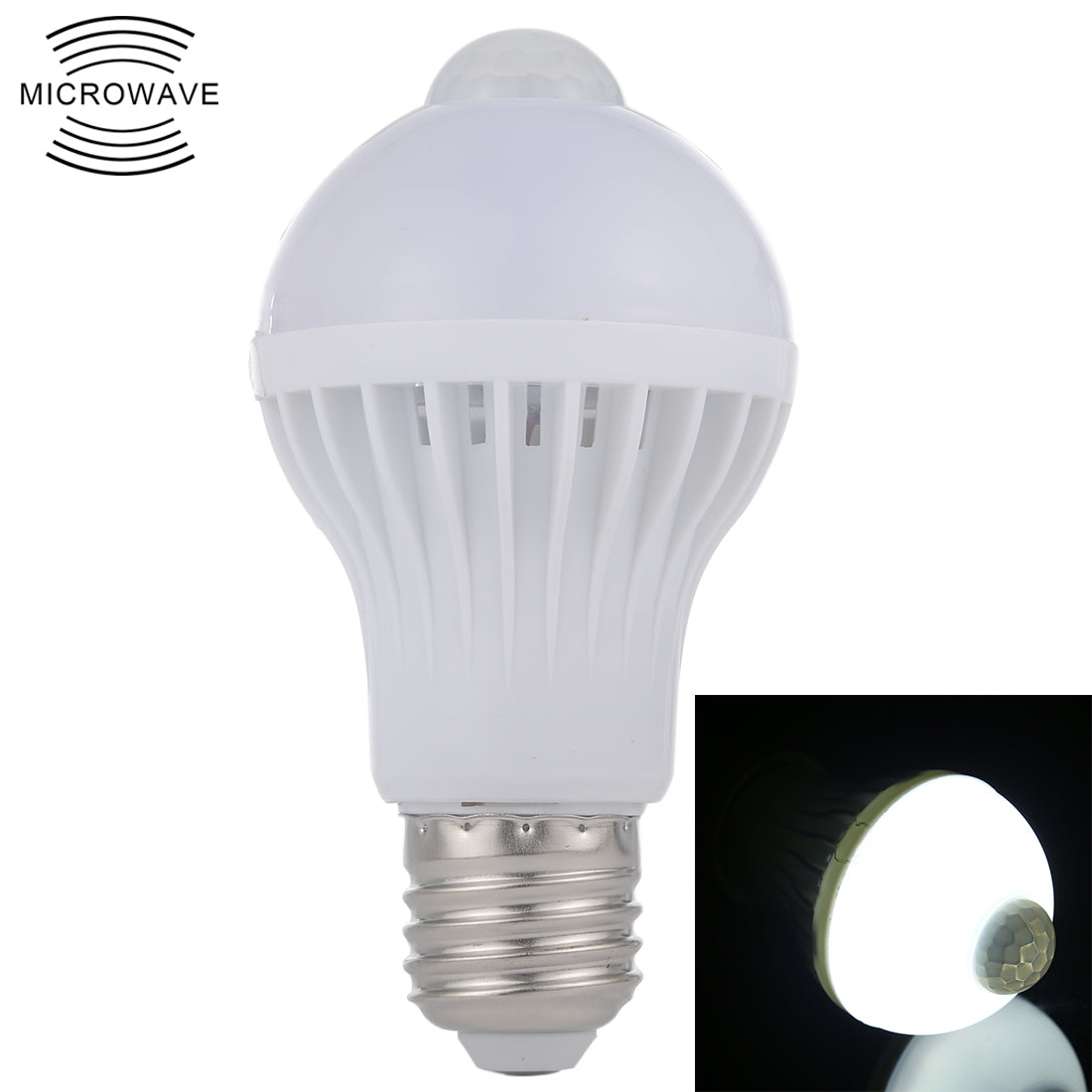 ELECTROPRIME E27 5W 12 LEDs SMD 5730 300LM Infrared Motion Sensor LED Light Bulb, Sensor Distance: 4-6m, AC 220V(White Light)