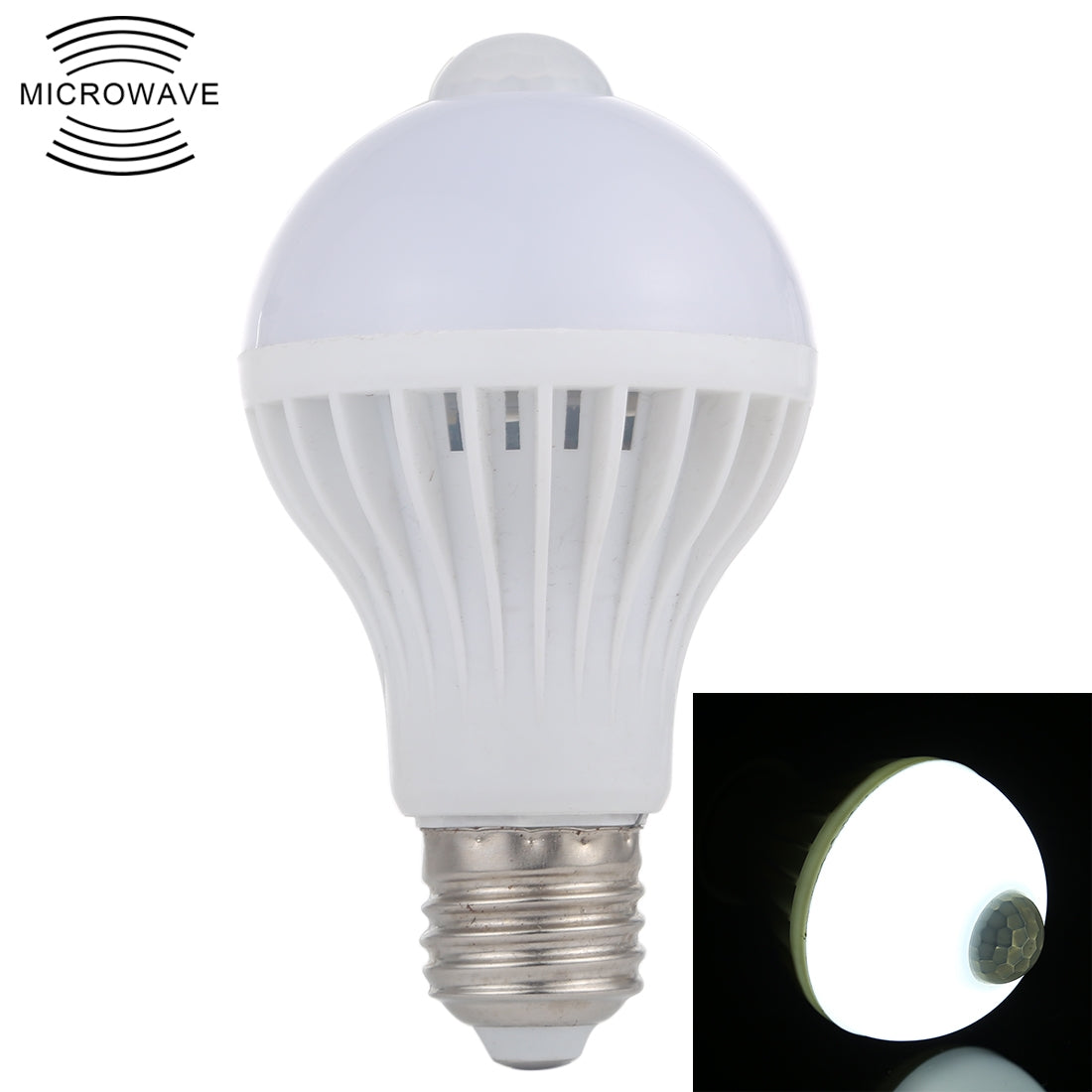 ELECTROPRIME E27 7W 16 LEDs SMD 5730 450LM Infrared Motion Sensor LED Light Bulb, Sensor Distance: 4-6m, AC 220V(White Light)
