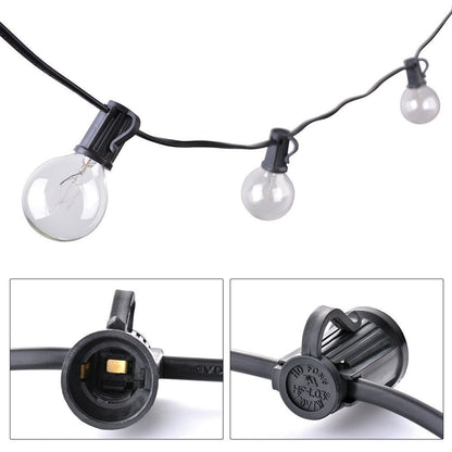 ELECTROPRIME G40-EU-25 G40 7.6m 175W E12 IP44 Waterproof Retro Filament Bulb String Light, 25 Bulbs LED Decorative Lamp for Garden, Engineering, Bar, Party, Wedding, AC 220V, EU Plug(Warm White)