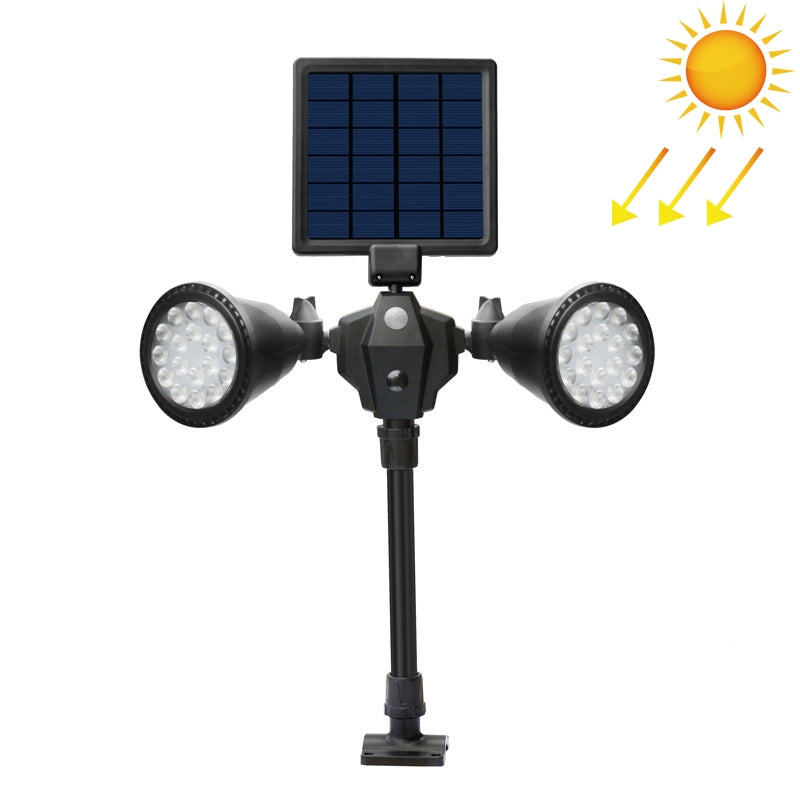 ELECTROPRIME Solar Powered Robot LED Spotlight Double-headed Smart Sensor Light for Outdoor Lawn