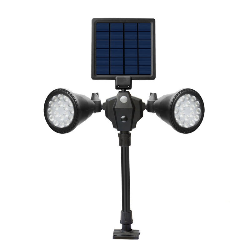 ELECTROPRIME Solar Powered Robot LED Spotlight Double-headed Smart Sensor Light for Outdoor Lawn