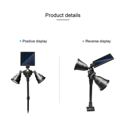 ELECTROPRIME Solar Powered Robot LED Spotlight Double-headed Smart Sensor Light for Outdoor Lawn