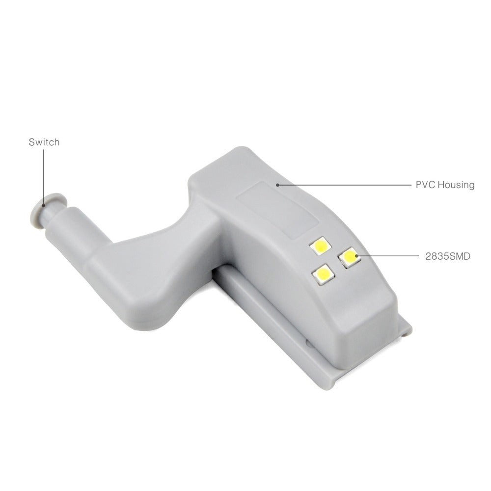 ELECTROPRIME 0.3W Universal Inner Hinge LED Sensor lamp Cupboard 3 LEDs Night light Auto ON/OFF Bulb(White Light)