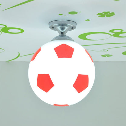 ELECTROPRIME Creative Living Room Restaurant Cafe Football Shape LED Lamp Dome Light, Diameter: 20cm(Red)