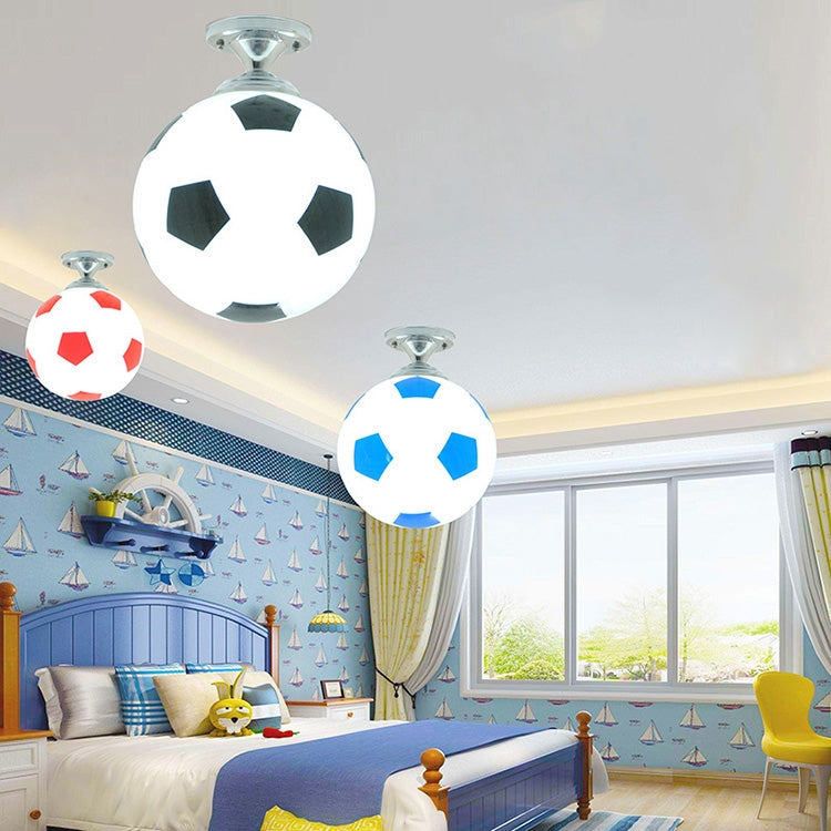 ELECTROPRIME Creative Living Room Restaurant Cafe Football Shape LED Lamp Dome Light, Diameter: 20cm(Red)