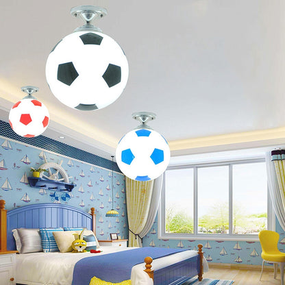 ELECTROPRIME Creative Living Room Restaurant Cafe Football Shape LED Lamp Dome Light, Diameter: 20cm(Red)