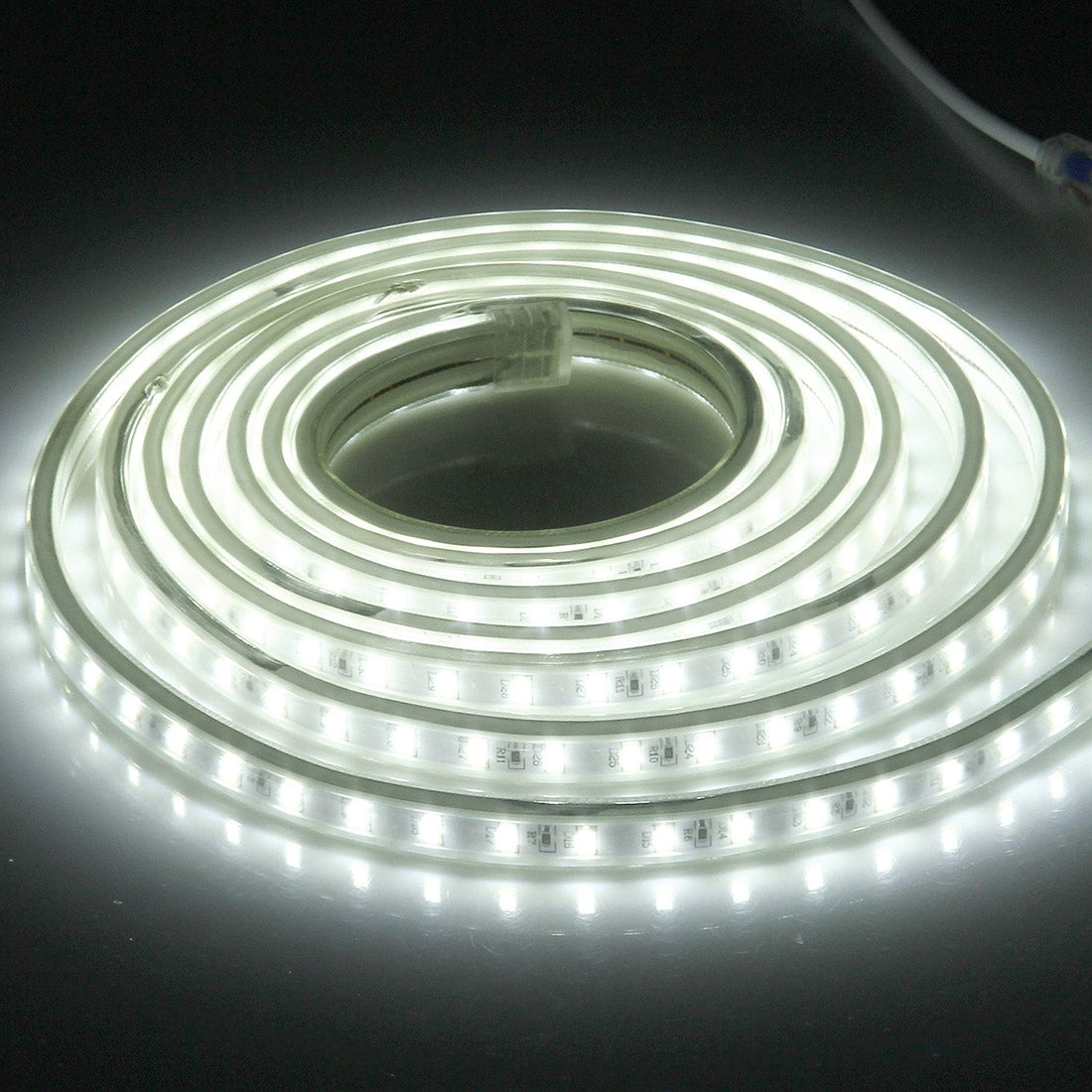 ELECTROPRIME Casing Waterproof LED Light Strip, Length: 2m, Waterproof IP65 SMD 5730 LED Light with Power Plug, 120 LED/m, AC 220V(White Light)