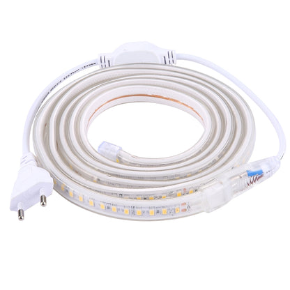 ELECTROPRIME Casing Waterproof LED Light Strip, Length: 2m, Waterproof IP65 SMD 5730 LED Light with Power Plug, 120 LED/m, AC 220V(White Light)