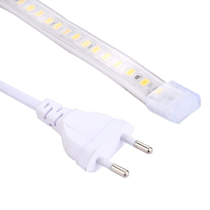 ELECTROPRIME Casing Waterproof LED Light Strip, Length: 2m, Waterproof IP65 SMD 5730 LED Light with Power Plug, 120 LED/m, AC 220V(White Light)