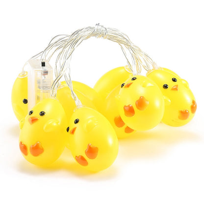 ELECTROPRIME Cute Yellow Chicken Type 1.5m 10 LEDs Battery Decorative Lamp Easter Holiday Household Party Decorative Light(Warm White)