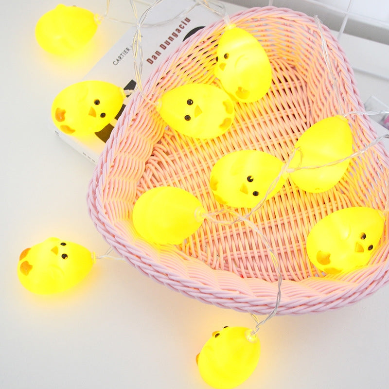 ELECTROPRIME Cute Yellow Chicken Type 1.5m 10 LEDs Battery Decorative Lamp Easter Holiday Household Party Decorative Light(Warm White)