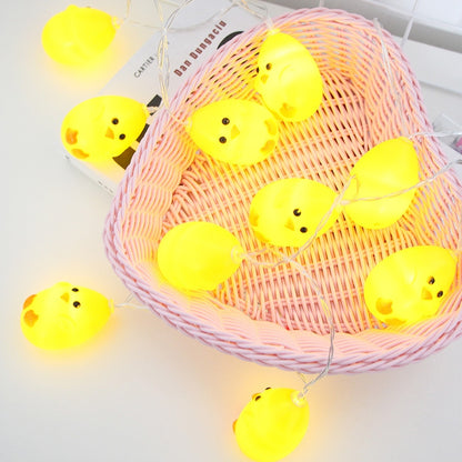 ELECTROPRIME Cute Yellow Chicken Type 1.5m 10 LEDs Battery Decorative Lamp Easter Holiday Household Party Decorative Light(Warm White)