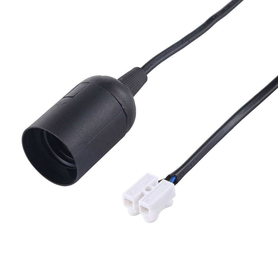 ELECTROPRIME E27 Lamp Socket Base Holder with Electrical Wire Cable, Cable Length: 28cm (Black)