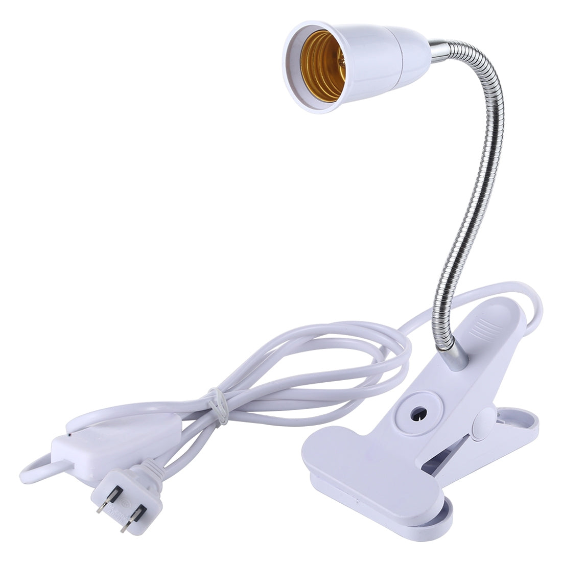 ELECTROPRIME E27 360 Degrees Flexible Clip Lamp Base Holder with Switch, US Plug