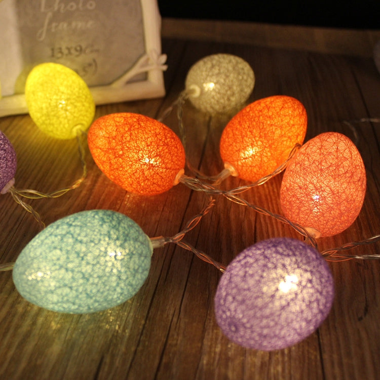 ELECTROPRIME Battery Powered 3.2m 20 LEDs Cotton Thread Colour Egg Lamp String Easter Holiday Party Household Decorative Light(Colorful Light)