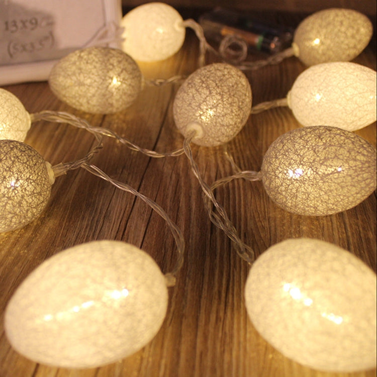 ELECTROPRIME Battery Powered 3.2m 20 LEDs Cotton Thread Colour Egg Lamp String Easter Holiday Party Household Decorative Light(Grey)