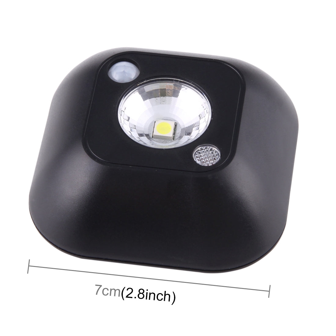ELECTROPRIME White Light Mini Human Body Motion Induction Ceiling Night Light , Porch Wall Lamps for Cabinets / Bedroom / Bathroom / Living Room, Sensor Distance: 2-3m(Black)