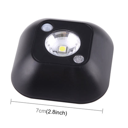 ELECTROPRIME White Light Mini Human Body Motion Induction Ceiling Night Light , Porch Wall Lamps for Cabinets / Bedroom / Bathroom / Living Room, Sensor Distance: 2-3m(Black)