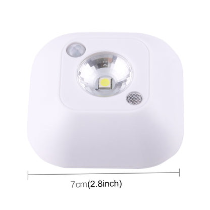 ELECTROPRIME White Light Mini Human Body Motion Induction Ceiling Night Light , Porch Wall Lamps for Cabinets / Bedroom / Bathroom / Living Room, Sensor Distance: 2-3m(White)