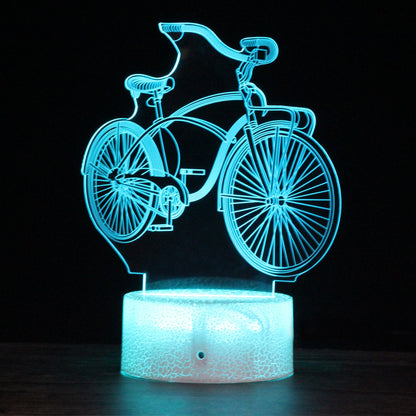 ELECTROPRIME DC01 Crack Base Bicycle Creative 3D Colorful LED Decorative Night Light, Remote Control Version