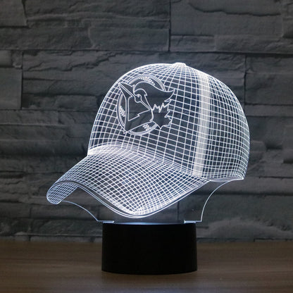 ELECTROPRIME Baseball Cap Shape 3D Colorful LED Vision Light Table Lamp, USB Touch Version