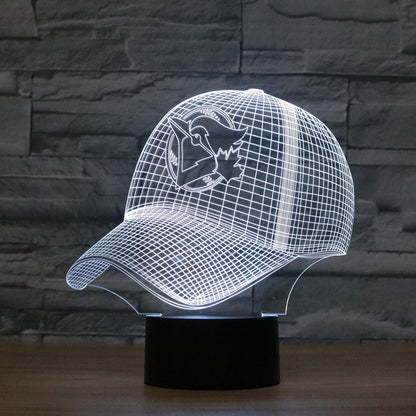 ELECTROPRIME Baseball Cap Shape 3D Colorful LED Vision Light Table Lamp, USB & Battery Version