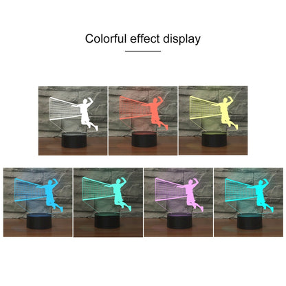ELECTROPRIME Playing Volleyball Shape 3D Colorful LED Vision Light Table Lamp, Charging Touch Version
