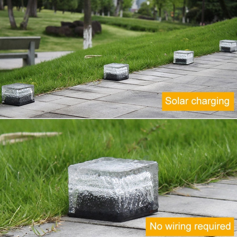 ELECTROPRIME IP68 Waterproof Solar Powered Tempered Glass Outdoor LED Buried Light Garden Decoration Lamp with 0.2W Solar Panel(Red Light)