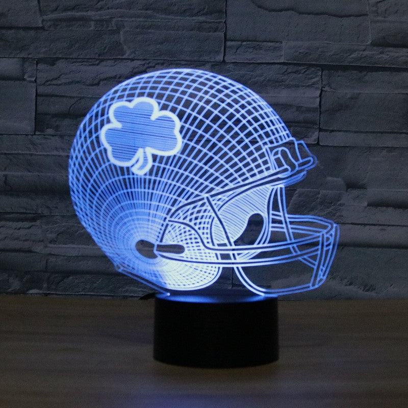 ELECTROPRIME Rugby Hat Flower Shape 3D Colorful LED Vision Light Table Lamp, USB Touch Version